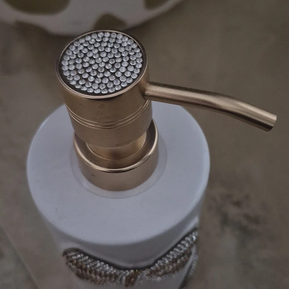 Rachel Zoe White and Gold Bow Soap Dispenser